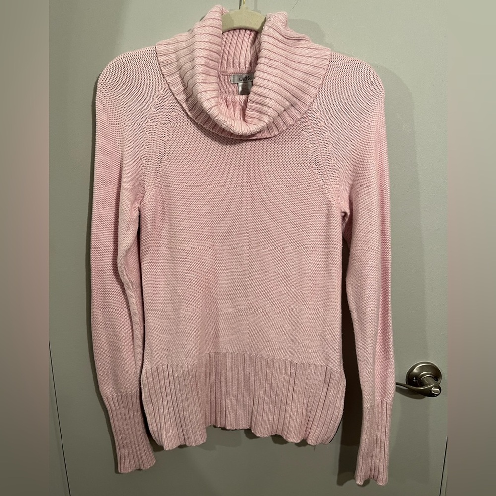 3% Silk 57% Cotton Cache Women's Sweater in Light Pink